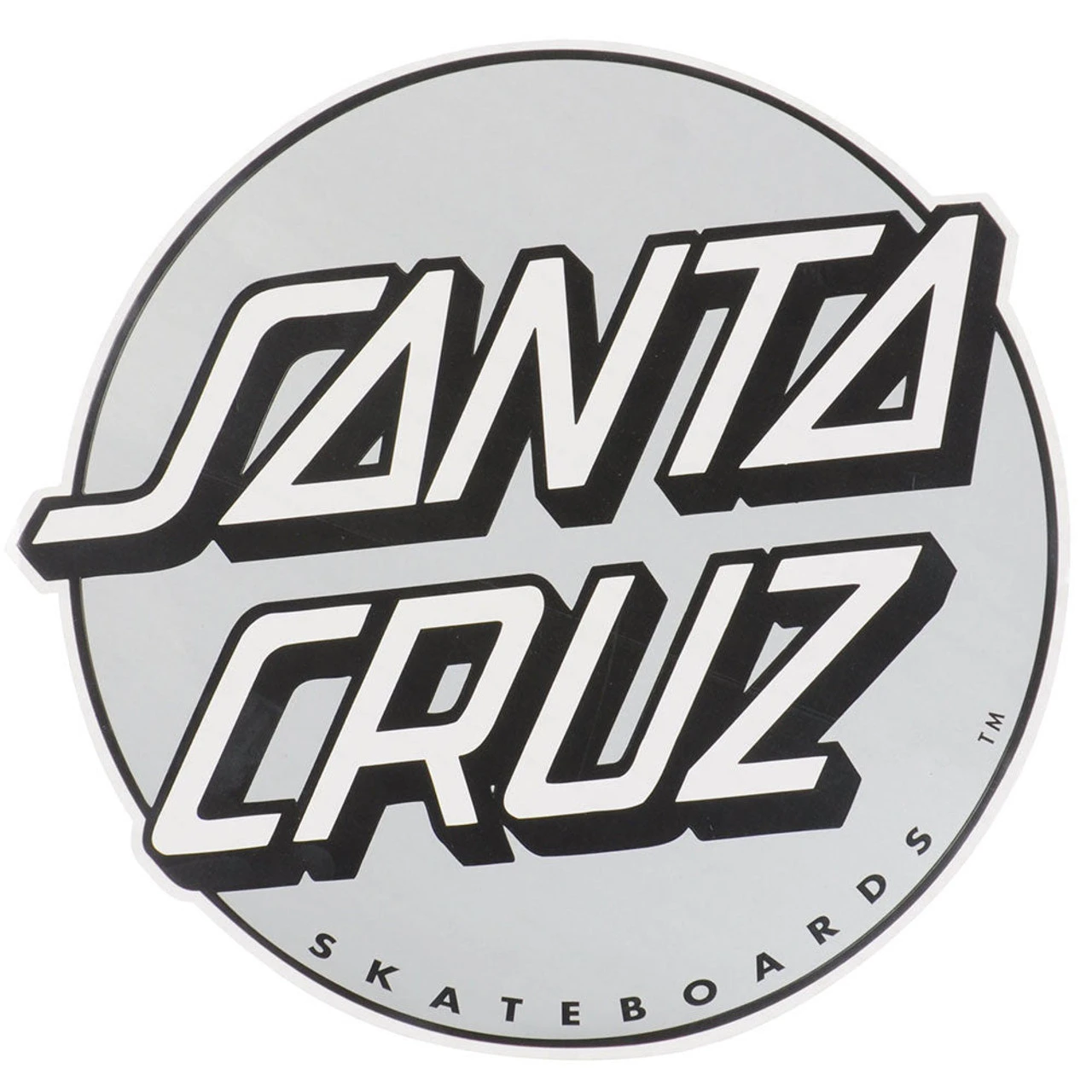 Santa Cruz Large Classic Dot Sticker - Black/Silver 3 Santa Cruz Large Classic Dot Sticker - Black/Silver