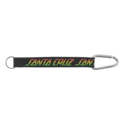 Santa Cruz Rasta Key Chain Carabiner - Black - Lanyard