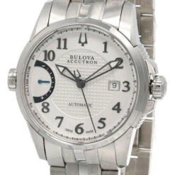 New Bulova Accutron Auto White Dial Stainless Steel Men's Watch 63B161