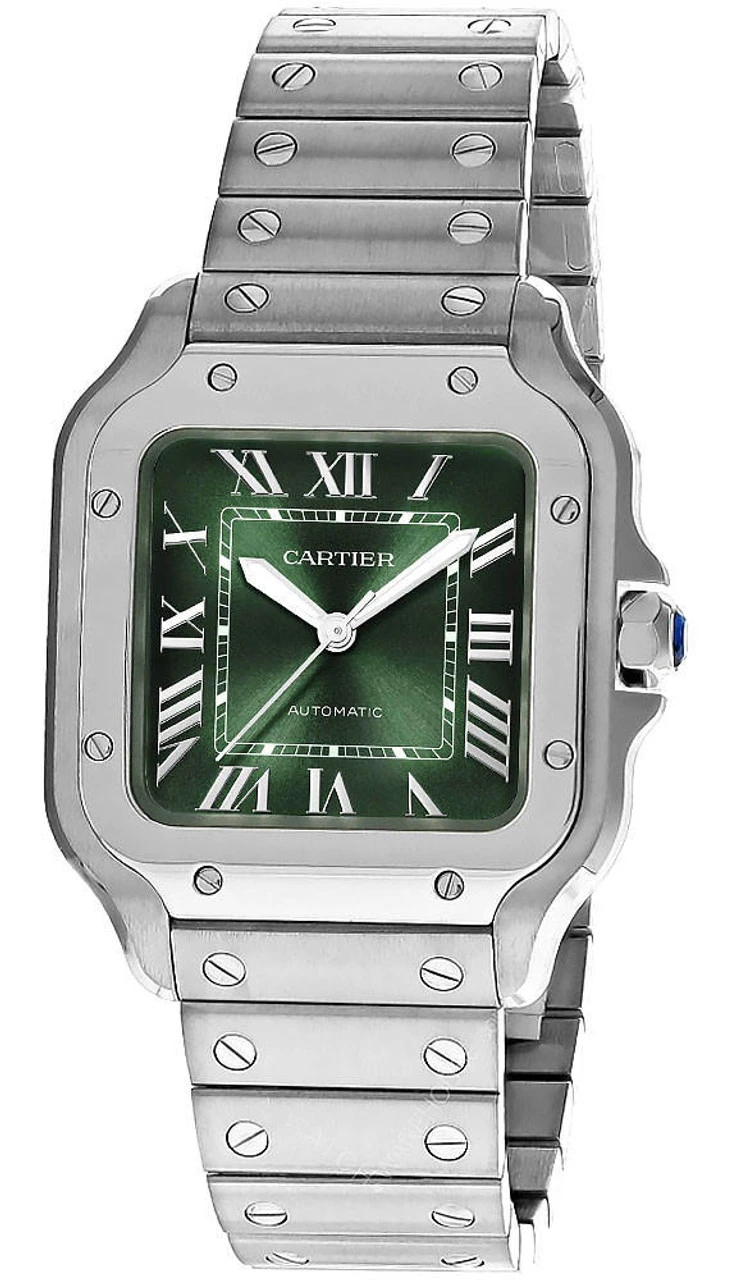 CARTIER Santos De Cartier Medium AUTO Green Dial Men's Watch WSSA0061 3 CARTIER Santos De Cartier Medium AUTO Green Dial Men's Watch WSSA0061