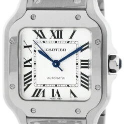 CARTIER Santos De Cartier Silvered Opaline Dial 35.1MM Unisex Watch WSSA0029