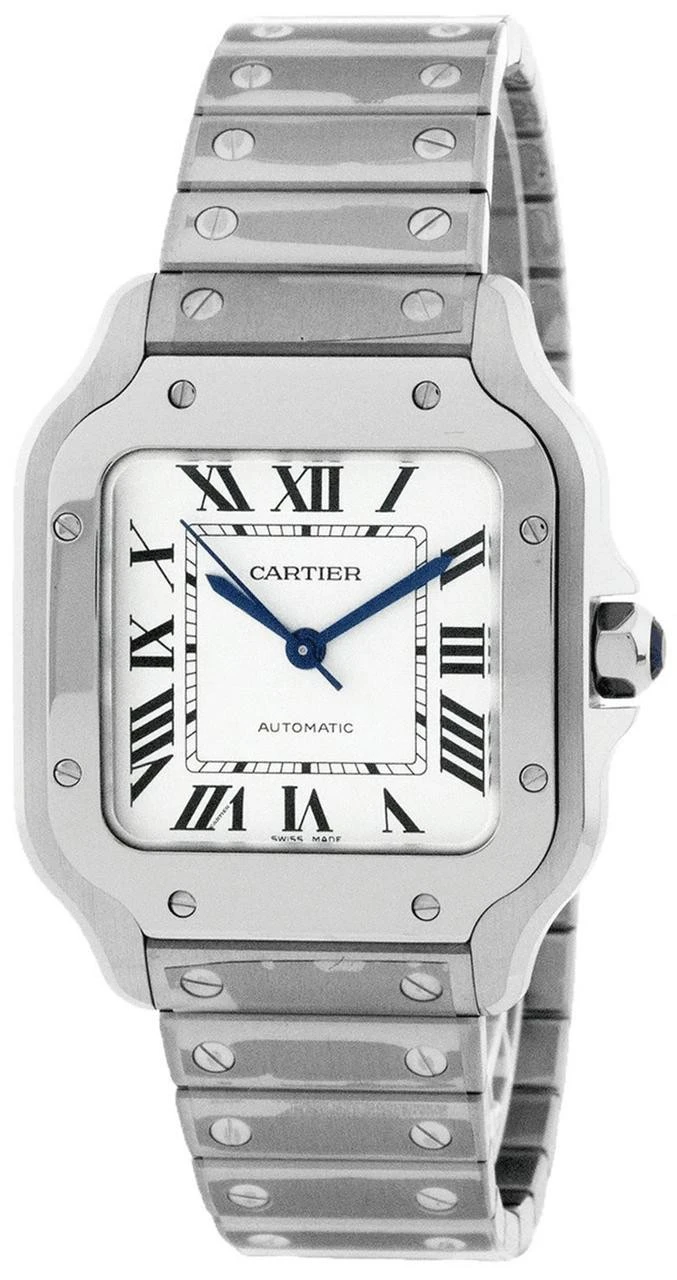 CARTIER Santos De Cartier Silvered Opaline Dial 35.1MM Unisex Watch WSSA0029 3 CARTIER Santos De Cartier Silvered Opaline Dial 35.1MM Unisex Watch WSSA0029