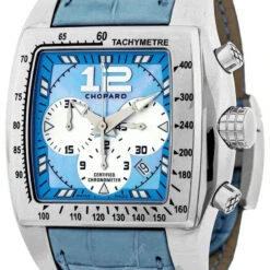 CHOPARD Two-o-Ten Tycoon Blue Dial Leather Men's Watch 168961-3001
