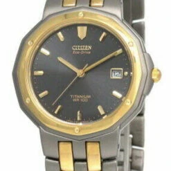 CITIZEN Eco-Drive Gray Dial 2-Tone Titanium Men's Watch BJ1074-59H
