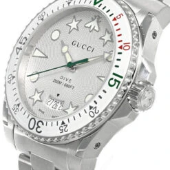 GUCCI Dive 40MM QTZ S-Steel Silver Dial Bracelet Men's Watch YA136336 -Tissot shop gucci watches gucci dive 40mm qtz s steel silver dial bracelet mens watch ya136336 66676.1673476262