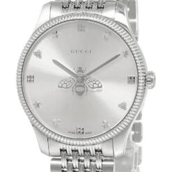 GUCCI G-Timeless 36MM SS Silver Dial Slim Unisex Watch YA1264153