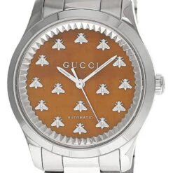 GUCCI G-Timeless 38MM AUTO S-Steel Brown Dial Unisex Watch YA1264177