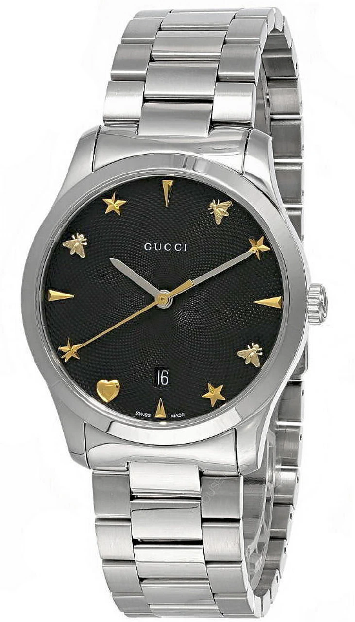 GUCCI G-Timeless 38MM SS Black Guillochi Dial Unisex Watch YA1264029 3 GUCCI G-Timeless 38MM SS Black Guillochi Dial Unisex Watch YA1264029