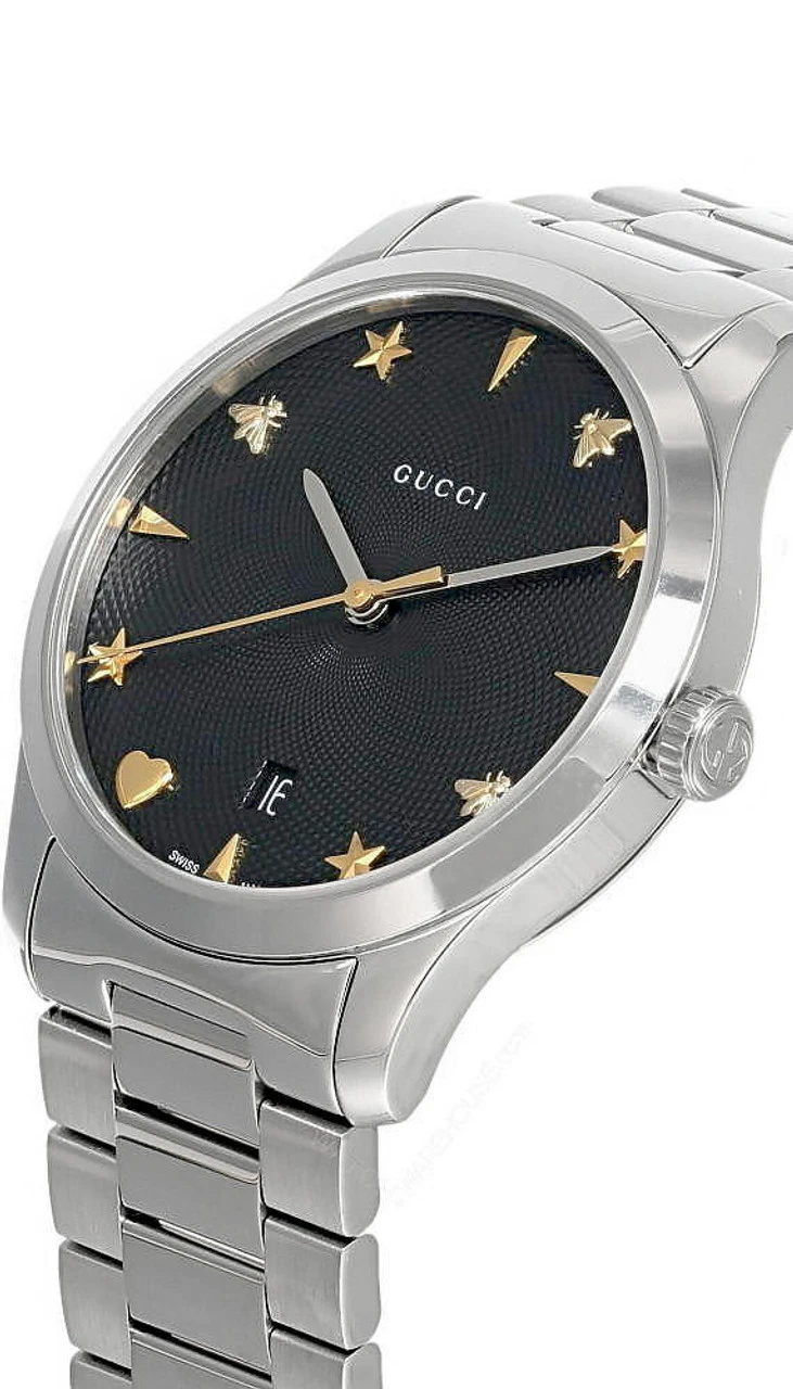 GUCCI G-Timeless 38MM SS Black Guillochi Dial Unisex Watch YA1264029 4 GUCCI G-Timeless 38MM SS Black Guillochi Dial Unisex Watch YA1264029 - Image 2
