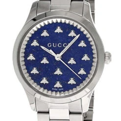 GUCCI G-Timeless Quartz 32MM SS Blue Lapis Stone Dial Unisex Watch YA1265043