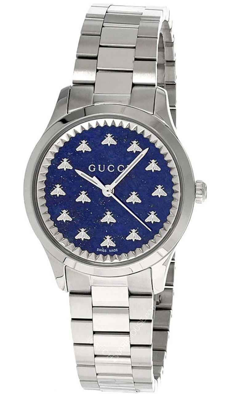 GUCCI G-Timeless Quartz 32MM SS Blue Lapis Stone Dial Unisex Watch YA1265043 3 GUCCI G-Timeless Quartz 32MM SS Blue Lapis Stone Dial Unisex Watch YA1265043