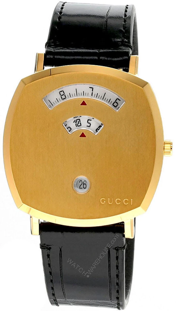 GUCCI Grip Date 38MM Quartz Black Leather Unisex Watch YA157446 3 GUCCI Grip Date 38MM Quartz Black Leather Unisex Watch YA157446