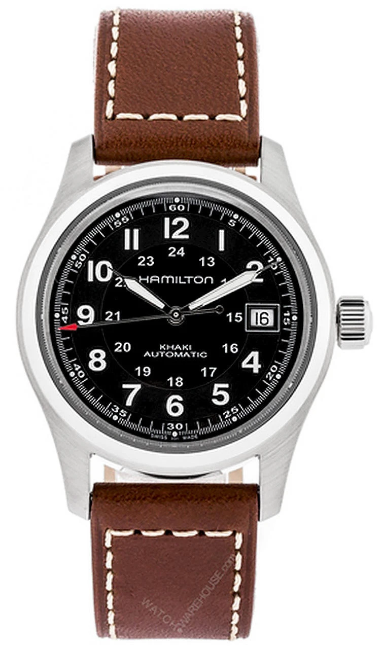 HAMILTON Khaki Field 38MM Automatic BRN Leather Men's Watch H70455533 3 HAMILTON Khaki Field 38MM Automatic BRN Leather Men's Watch H70455533
