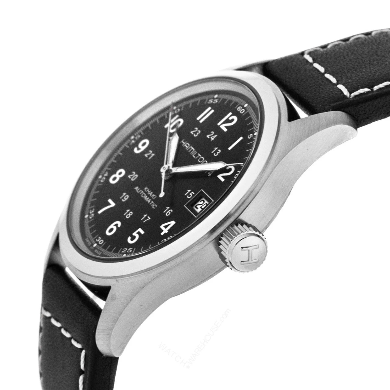 HAMILTON Khaki Field 38MM BLK Leather Automatic Men's Watch H70455733 4 HAMILTON Khaki Field 38MM BLK Leather Automatic Men's Watch H70455733 - Image 2