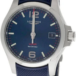 LONGINES Conquest V.H.P. 41MM Blue Dial Rubber Men's Watch L3.716.4.96.9