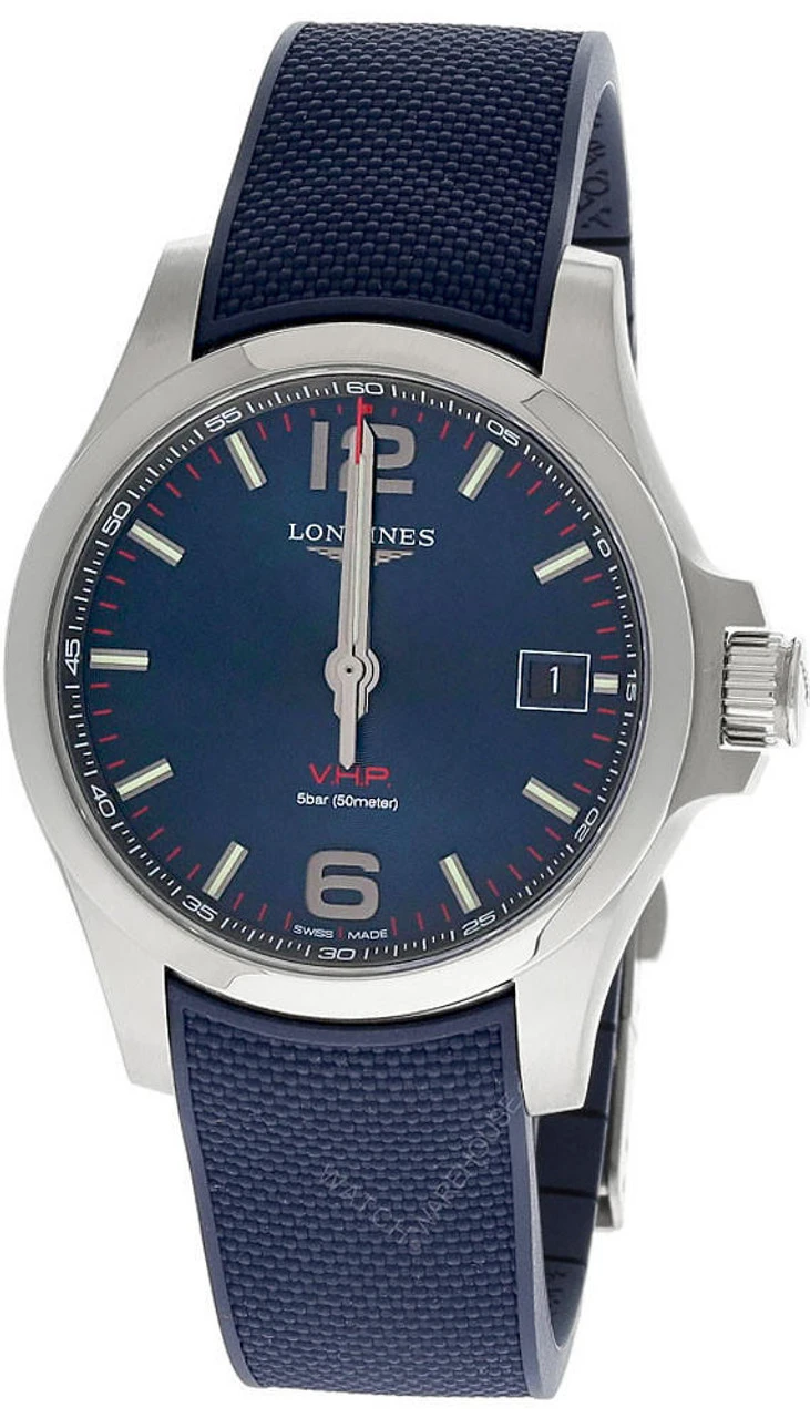 LONGINES Conquest V.H.P. 41MM Blue Dial Rubber Men's Watch L3.716.4.96.9 3 LONGINES Conquest V.H.P. 41MM Blue Dial Rubber Men's Watch L3.716.4.96.9