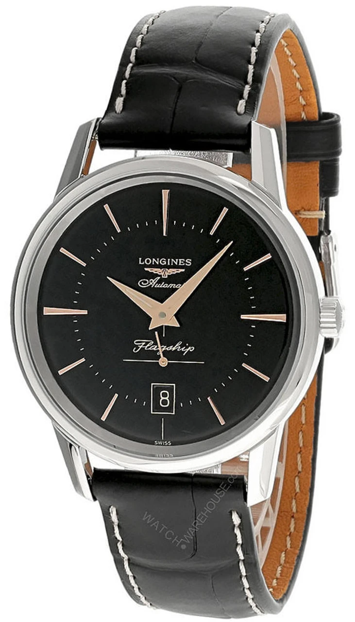 LONGINES Flagship Heritage 38.5MM AUTO Leather Men's Watch L4.795.4.58.0 3 LONGINES Flagship Heritage 38.5MM AUTO Leather Men's Watch L4.795.4.58.0