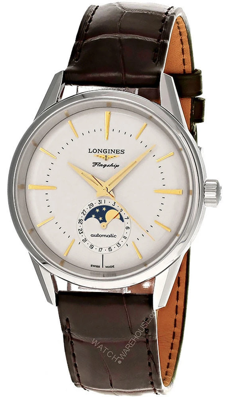 LONGINES Flagship Heritage Moonphase 38.5MM Silver Dial Men's Watch L4.815.4.78.2 3 LONGINES Flagship Heritage Moonphase 38.5MM Silver Dial Men's Watch L4.815.4.78.2