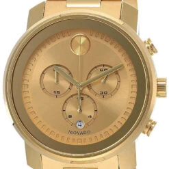 MOVADO Bold 44MM Champagne Dial Gold Ion-plated Men's Watch 3600278