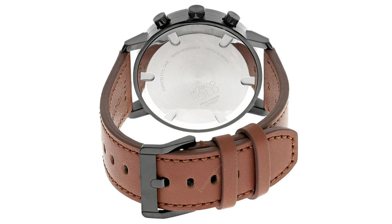 MOVADO BOLD Evolution 42MM CHRONO Cognac LTHR Men's Watch 3600758 5 MOVADO BOLD Evolution 42MM CHRONO Cognac LTHR Men's Watch 3600758 - Image 3