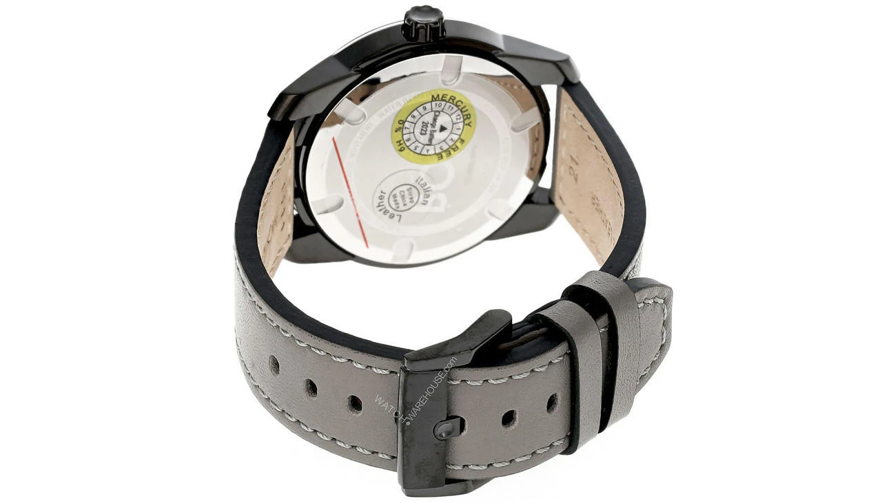 MOVADO Bold Verso 42MM Black-Ion Plated SS Gray LTHR Men's Watch 3600695 5 MOVADO Bold Verso 42MM Black-Ion Plated SS Gray LTHR Men's Watch 3600695 - Image 3