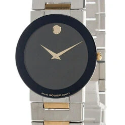 MOVADO Museum Stainless Steel Black Dial 2-Tone Unisex Watch 97.C6.877