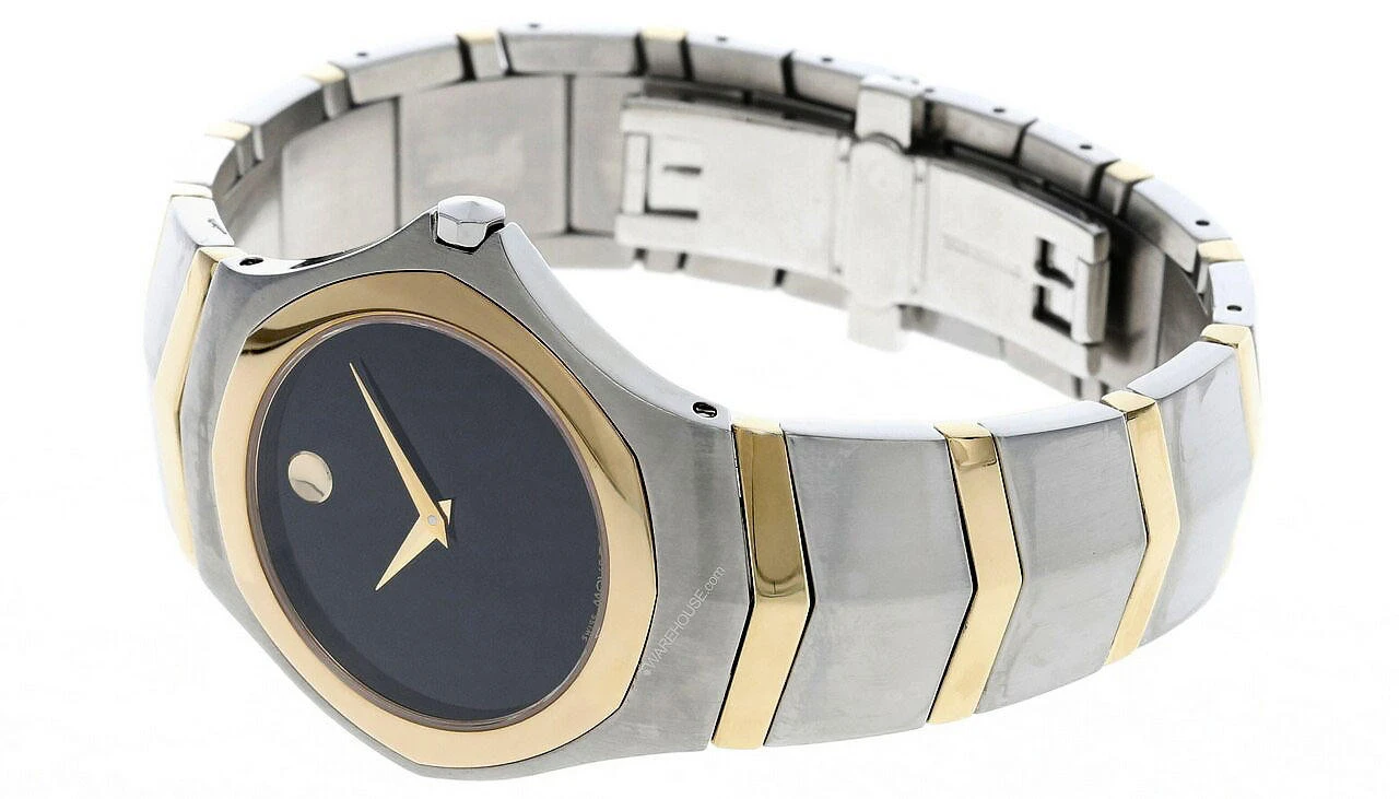 MOVADO Museum Stainless Steel Black Dial Two-Tone Men's Watch 0604677 4 MOVADO Museum Stainless Steel Black Dial Two-Tone Men's Watch 0604677 - Image 2