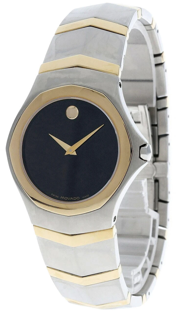 MOVADO Museum Stainless Steel Black Dial Two-Tone Men's Watch 0604677 3 MOVADO Museum Stainless Steel Black Dial Two-Tone Men's Watch 0604677