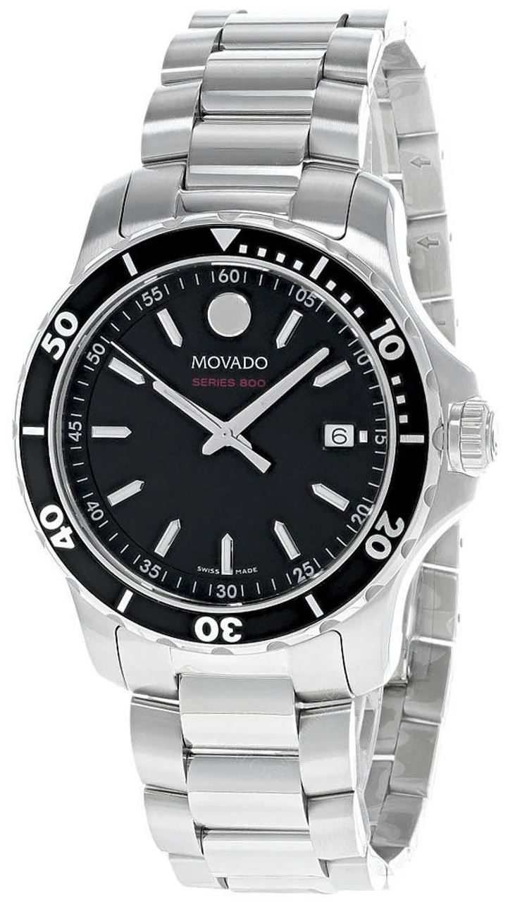 MOVADO Series 800 40MM Stainless Steel Black Dial Men's Watch 2600135 3 MOVADO Series 800 40MM Stainless Steel Black Dial Men's Watch 2600135