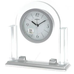 SEIKO Quartz White Dial Glass Table Clock QXE058XL
