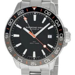 RAYMOND WEIL Tango Quartz GMT 42MM SS Black Dial Men's Watch 8280-ST2-20001