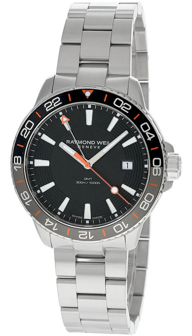 RAYMOND WEIL Tango Quartz GMT 42MM SS Black Dial Men's Watch 8280-ST2-20001 3 RAYMOND WEIL Tango Quartz GMT 42MM SS Black Dial Men's Watch 8280-ST2-20001