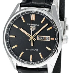 TAG HEUER Carrera Calibre 5 AUTO Day Date 41MM LTHR Men's Watch WBN2013.FC6503