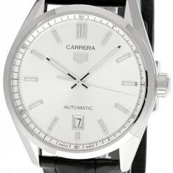 TAG HEUER Carrera Date AUTO 39MM Black Leather Men's Watch WBN2111.FC6505