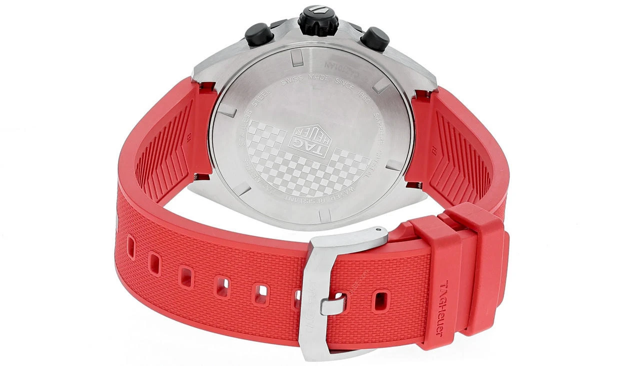 TAG HEUER Formula 1 Quartz CHRONO 43MM Red Rubber Men's Watch CAZ101AN.FT8055 5 TAG HEUER Formula 1 Quartz CHRONO 43MM Red Rubber Men's Watch CAZ101AN.FT8055 - Image 3