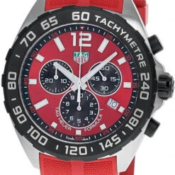 TAG HEUER Formula 1 Quartz CHRONO 43MM Red Rubber Men's Watch CAZ101AN.FT8055