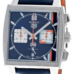 TAG HEUER Monaco CHRONO AUTO 39MM LTHR Men's Watch CBL2115.FC6494