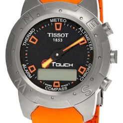 TISSOT Analog/Digital Multifunction SS Orange Rubber Men's Watch T33.7.498.59