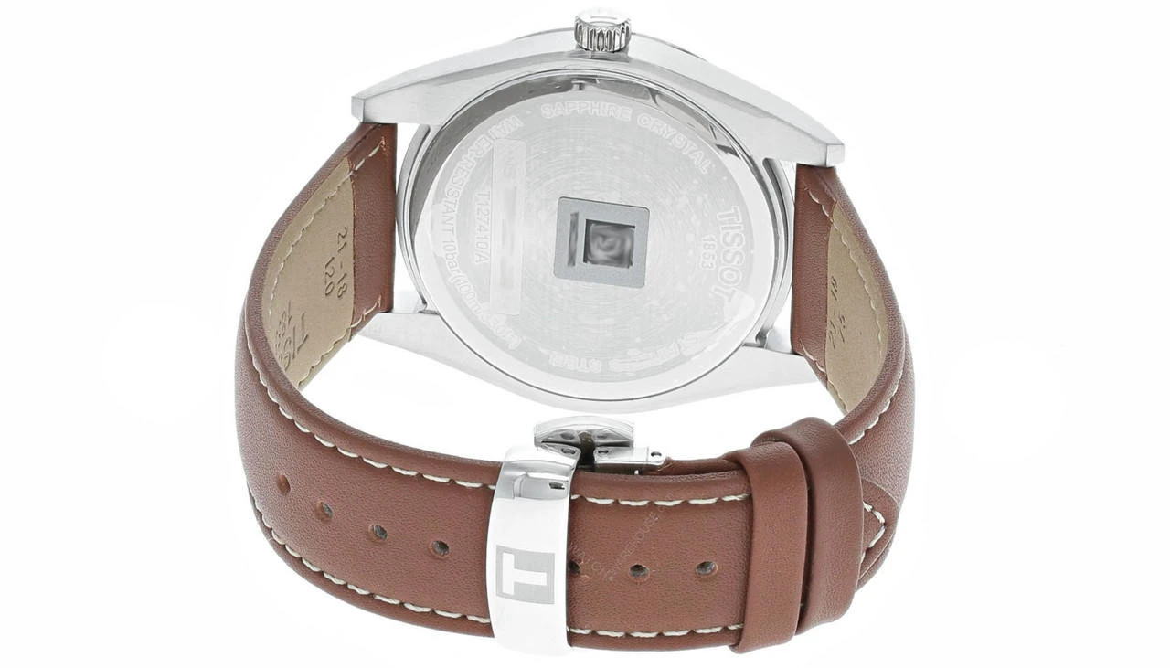 TISSOT Gentleman 40MM SS Blue Dial BRN Leather Men's Watch T1274101604100 5 TISSOT Gentleman 40MM SS Blue Dial BRN Leather Men's Watch T1274101604100 - Image 3
