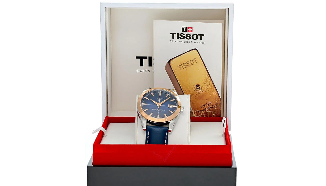 TISSOT Gentleman Powermatic 80 Silicium Solid 18K Gold Bezel Men's Watch T927.407.46.041.00 6 TISSOT Gentleman Powermatic 80 Silicium Solid 18K Gold Bezel Men's Watch T927.407.46.041.00 - Image 4