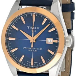 TISSOT Gentleman Powermatic 80 Silicium Solid 18K Gold Bezel Men's Watch T927.407.46.041.00
