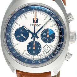 TISSOT Heritage 1973 AUTO 43MM CHRONO Leather Men's Watch T124.427.16.031.01