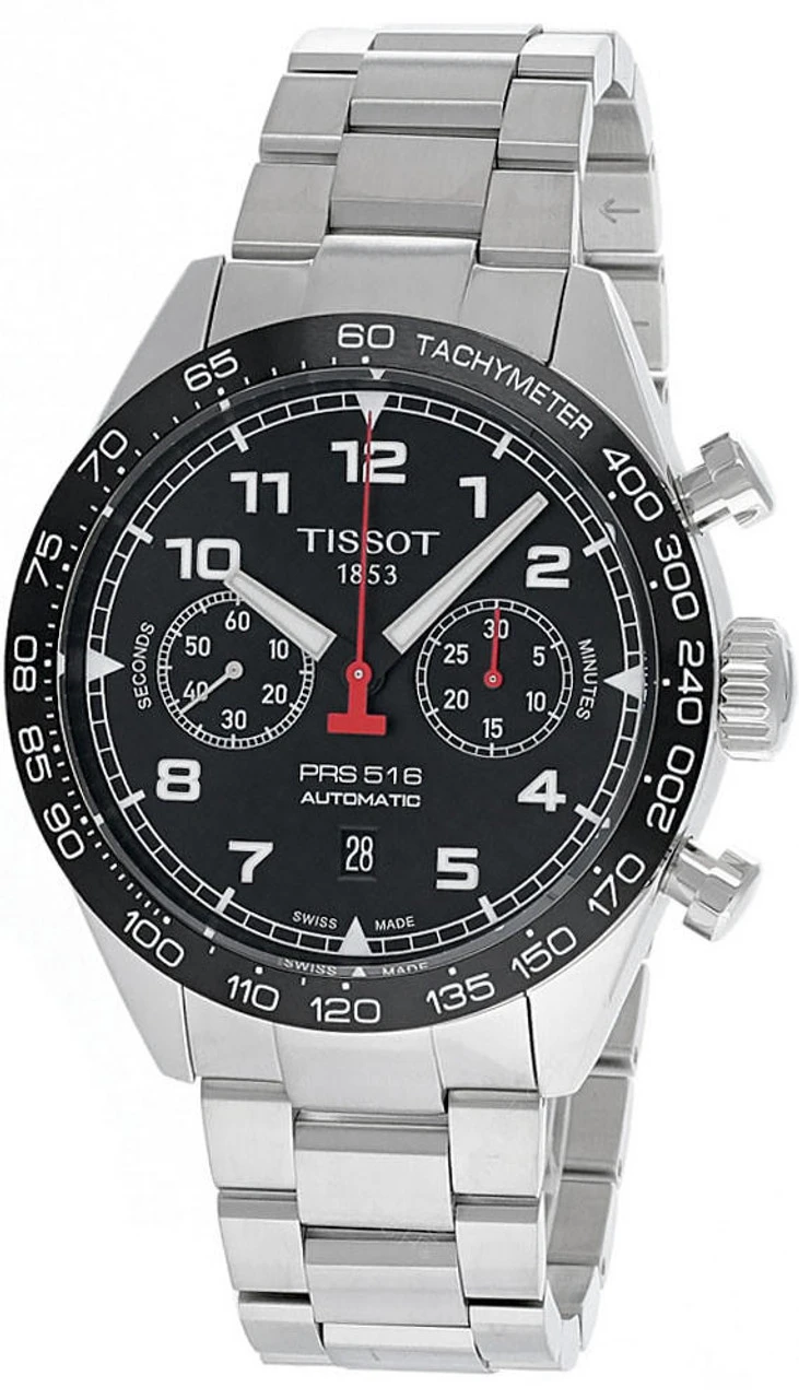 TISSOT PRS 516 45MM AUTO CHRONO SS Black Dial Men's Watch T131.627.11.052.00 3 TISSOT PRS 516 45MM AUTO CHRONO SS Black Dial Men's Watch T131.627.11.052.00