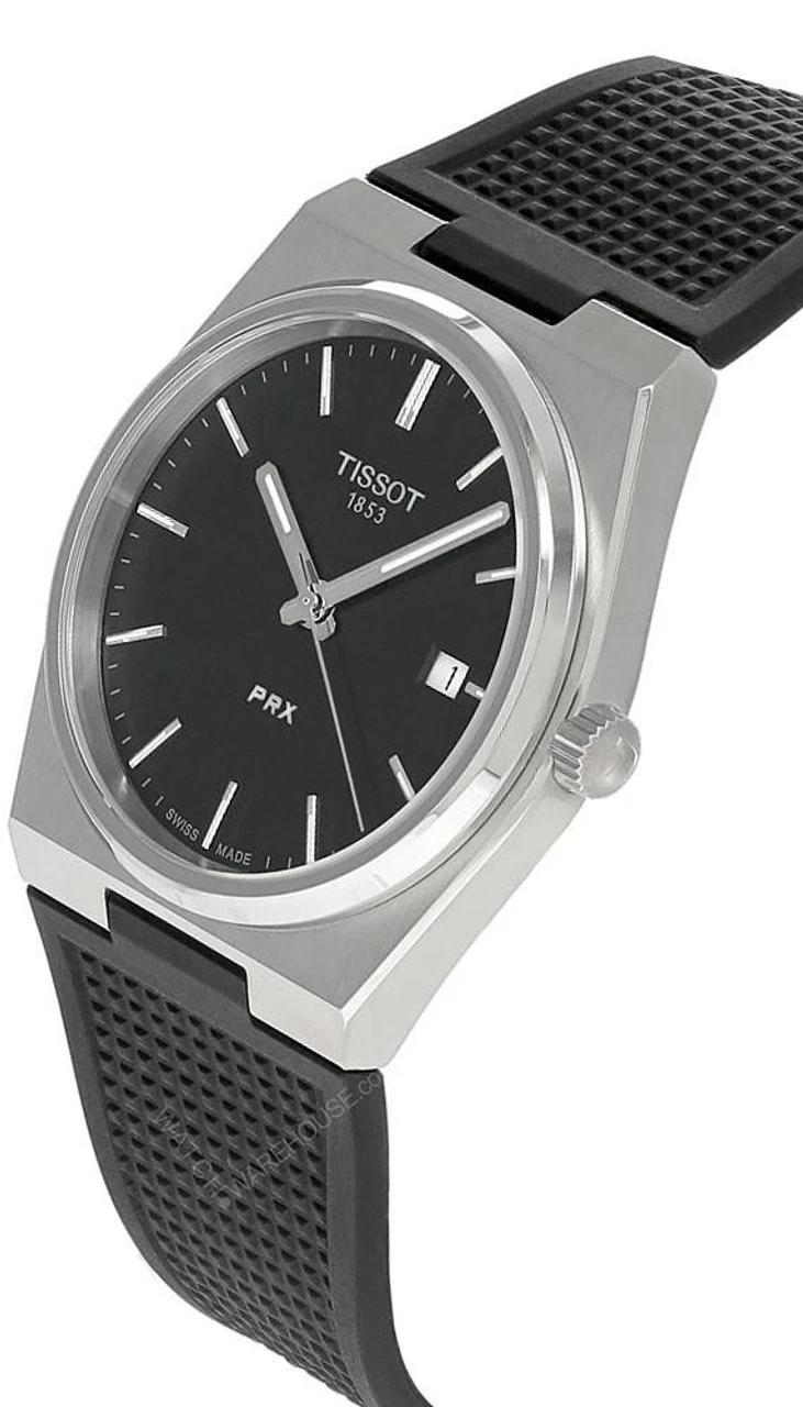 TISSOT PRX 40MM Quartz SS Black Dial Rubber Men's Watch T137.410.17.051.00 4 TISSOT PRX 40MM Quartz SS Black Dial Rubber Men's Watch T137.410.17.051.00 - Image 2