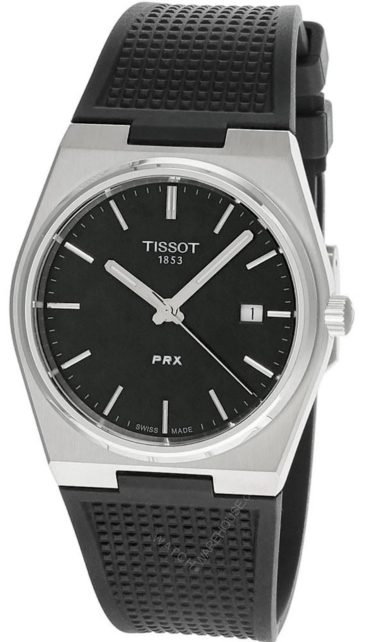 TISSOT PRX 40MM Quartz SS Black Dial Rubber Men's Watch T137.410.17.051.00 3 TISSOT PRX 40MM Quartz SS Black Dial Rubber Men's Watch T137.410.17.051.00