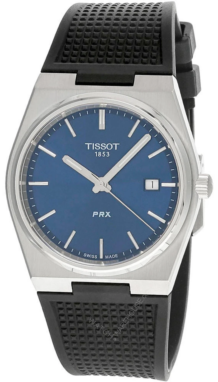 TISSOT PRX 40MM Quartz SS Blue Dial Rubber Men's Watch T137.410.17.041.00 2 TISSOT PRX 40MM Quartz SS Blue Dial Rubber Men's Watch T137.410.17.041.00