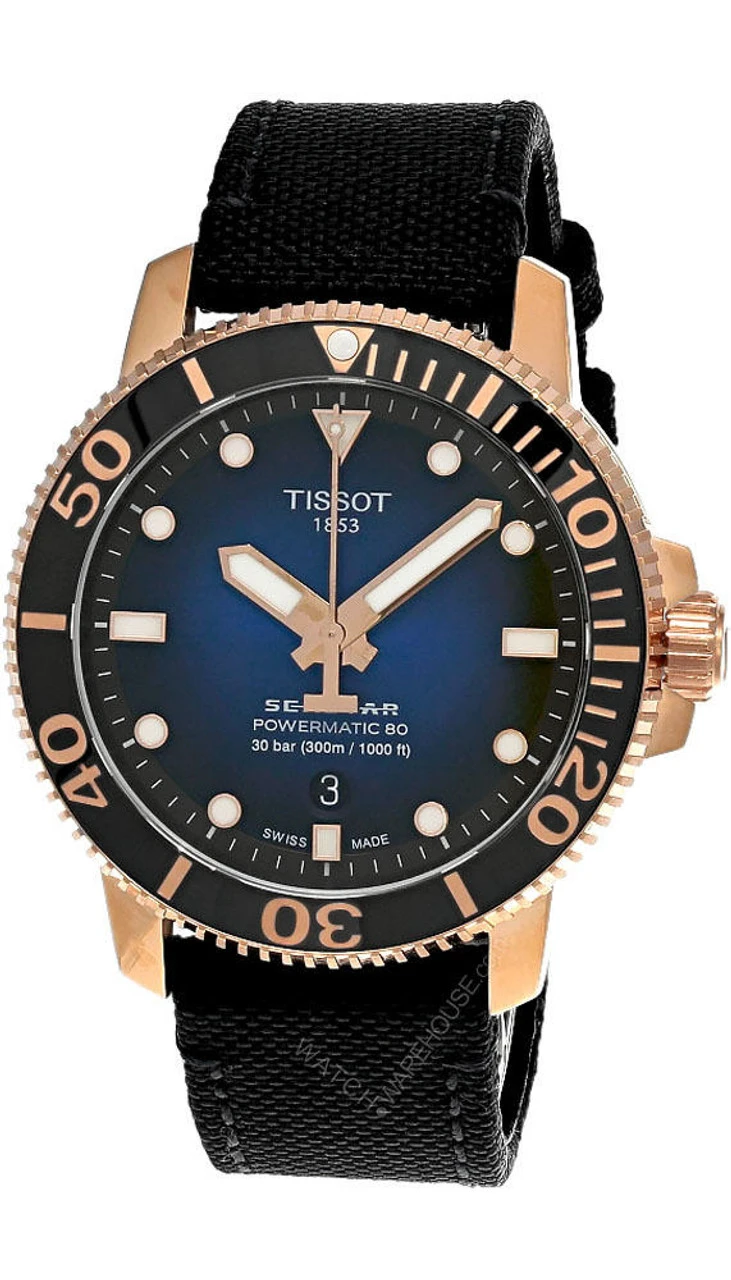 TISSOT Seastar 1000 Powermatic 80 43MM BLU Dial Textile Men's Watch T120.407.37.041.00 3 TISSOT Seastar 1000 Powermatic 80 43MM BLU Dial Textile Men's Watch T120.407.37.041.00