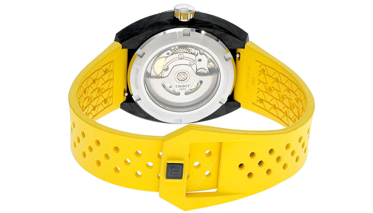 TISSOT Sideral S Powermatic 80 41MM Yellow Rubber Men's Watch T145.407.97.057.00 5 TISSOT Sideral S Powermatic 80 41MM Yellow Rubber Men's Watch T145.407.97.057.00 - Image 3