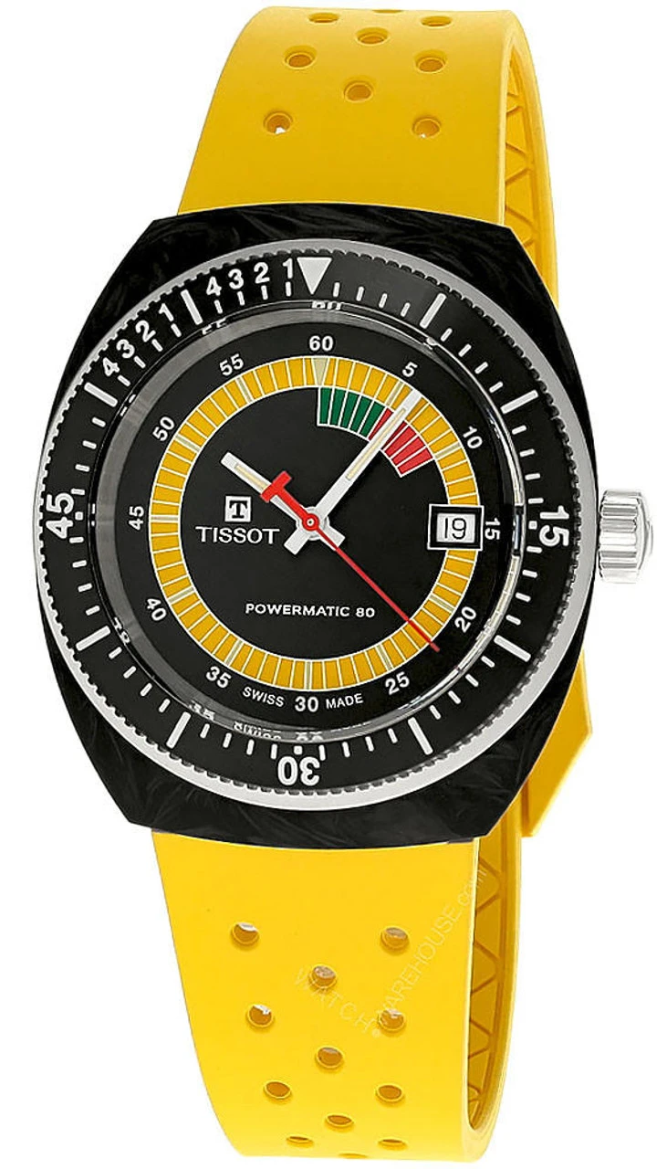 TISSOT Sideral S Powermatic 80 41MM Yellow Rubber Men's Watch T145.407.97.057.00 3 TISSOT Sideral S Powermatic 80 41MM Yellow Rubber Men's Watch T145.407.97.057.00