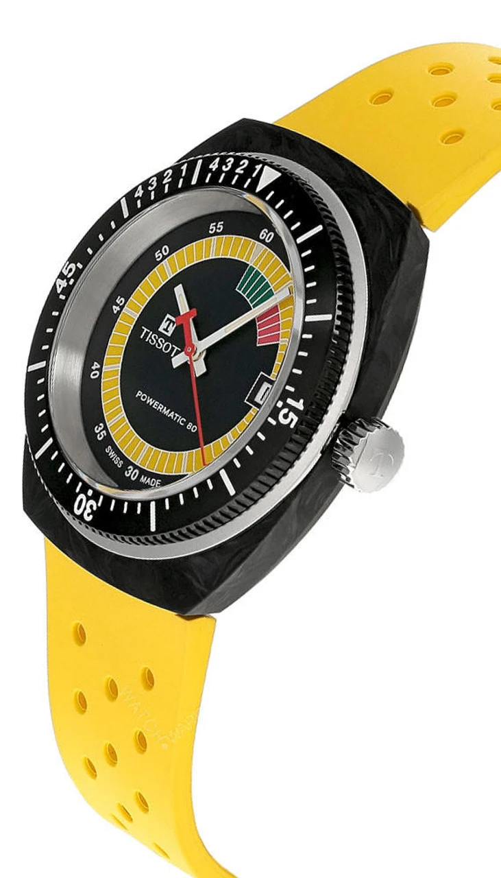 TISSOT Sideral S Powermatic 80 41MM Yellow Rubber Men's Watch T145.407.97.057.00 4 TISSOT Sideral S Powermatic 80 41MM Yellow Rubber Men's Watch T145.407.97.057.00 - Image 2